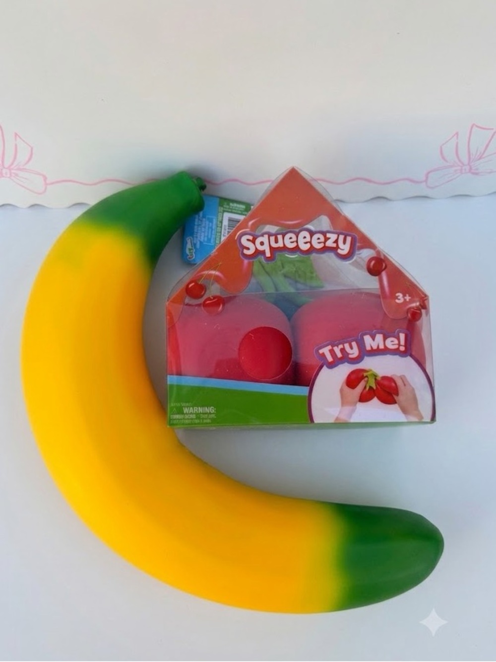 Sunny Days JUMBO Squeezy Banana, JUMBO Squeezy Cherries Set
